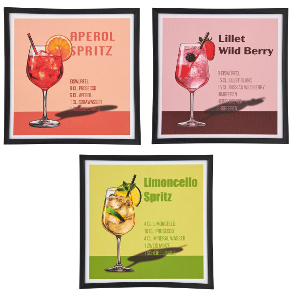 Canvas Wandbild COCKTAILS in bunt aus Papier