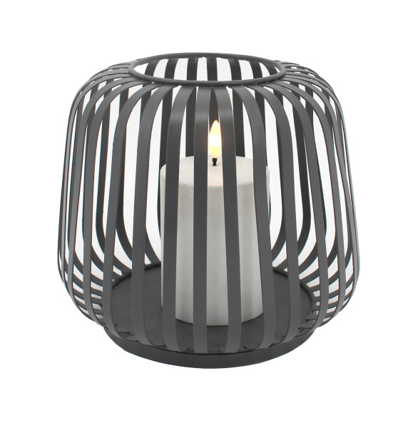 Laterne SOLAR COTTAGE METAL in grau aus Metall