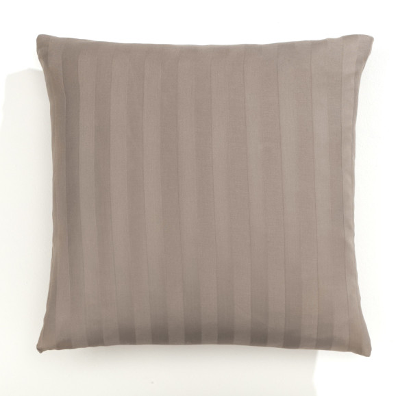 Kissenhülle JACQUARD Satin in taupe aus Baumwolle