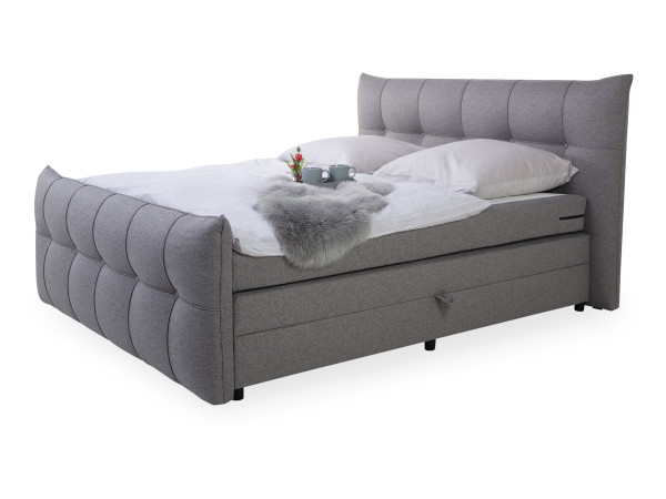 Boxspringbett HARPER ELMIRA in dark grey aus Stoff