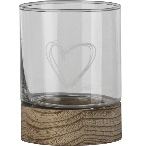 Teelichthalter Herz in klar aus Glas