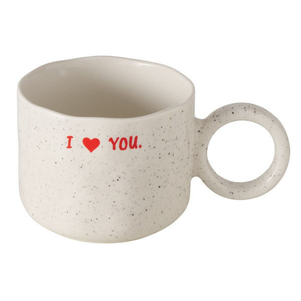 Jumbobecher LOVE in weiß aus Bone China