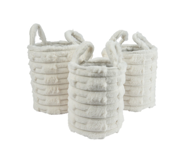 Korb TEDDY weiss in weiß aus Polyester