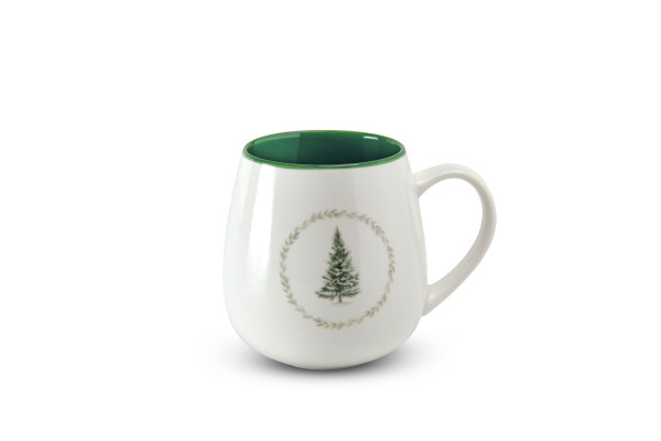 Henkelbecher TREE in weiß aus Bone China