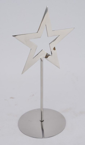Weihnachtsstern auf Fuß in silberfarben aus Edelstahl