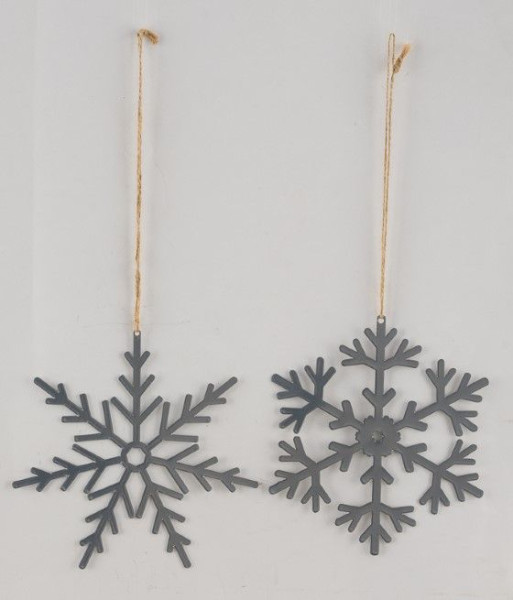 Christbaumschmuck Hänger Schneeflocke in silberfarben aus Metall