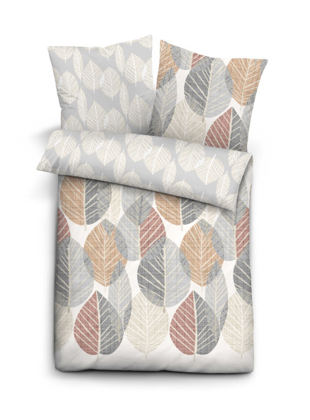 Bettwäsche Feinbiber in beige aus Baumwolle