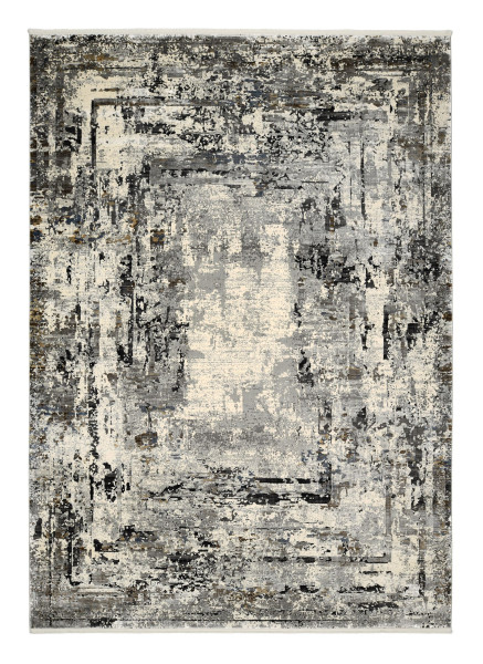 Teppich BOHÉM FRAMES in grau aus Mischgewebe