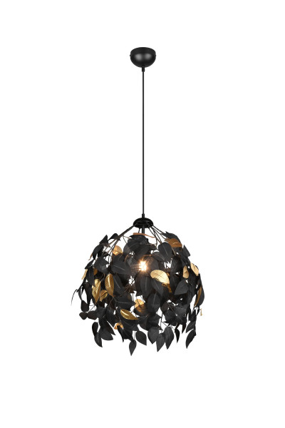 Kronleuchter LEAVY in schwarz aus Materialmix