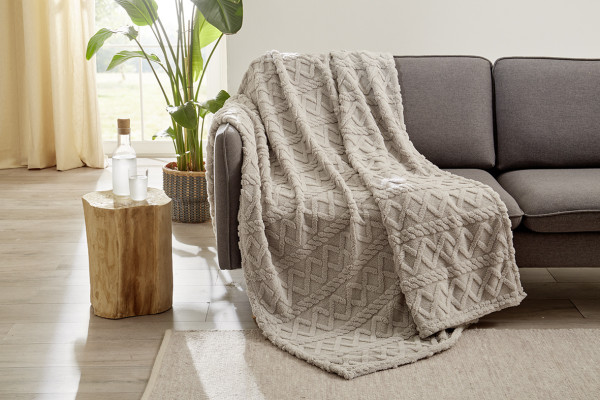 Decke FREYA silber in silberfarben aus Polyester