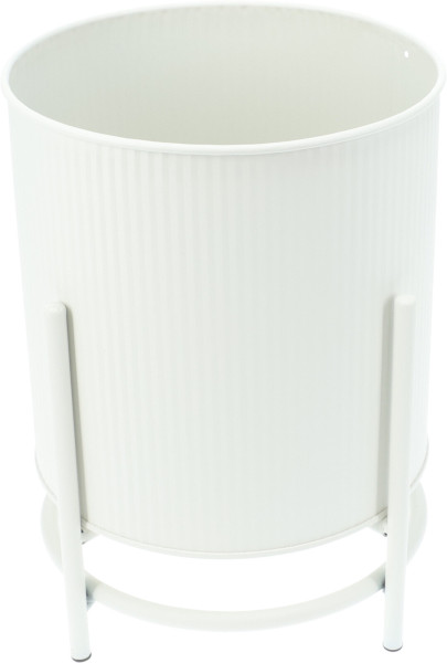 Übertopf auf Fuß in weiß aus Zink