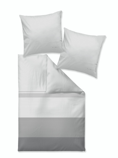 Bettwäsche BUGATTI Satin in grau aus Baumwolle