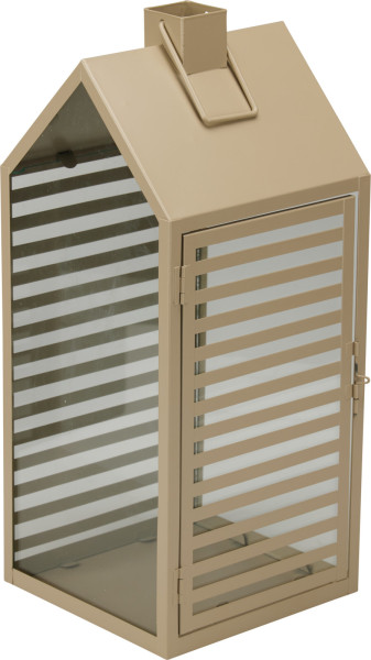 Laterne HEDDA taupe in taupe aus Eisen