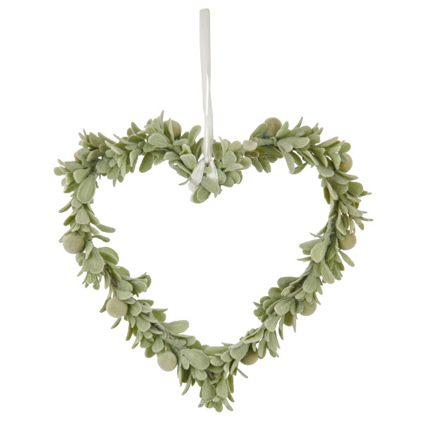 Herzhänger Mistelblatt in hellgrün aus Kunststoff