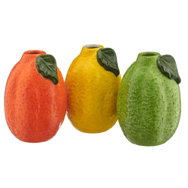 Vase Zitrusfrucht in bunt aus Keramik