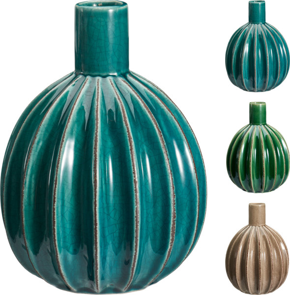 Vase RILLE in mehrfarbig aus Dolomit