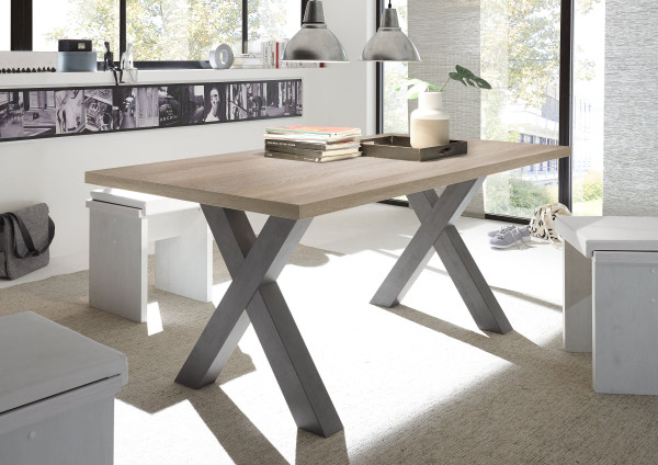 Esstisch HARPER MEDAN X in grau aus Dekor