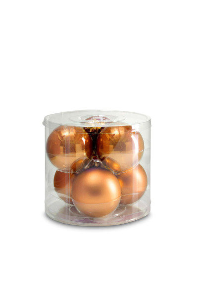 Weihnachtskugel-Box BRANDY in kupferfarben aus Glas