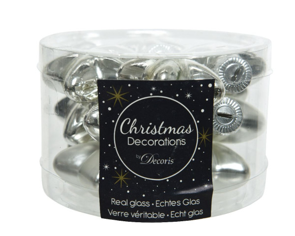 Weihnachtskugel-Box Sterne SILBER in silberfarben aus Glas