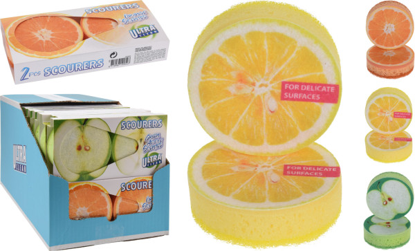 Topfreiniger-Set FRUITS aus Kunststoff