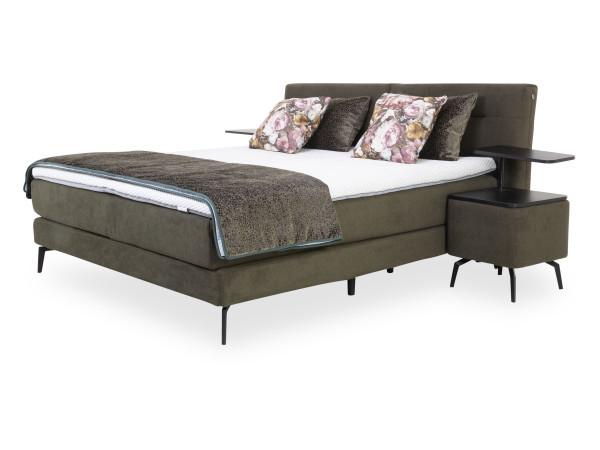 Boxspringbett HUKLA HANNOVER in silver aus Stoff