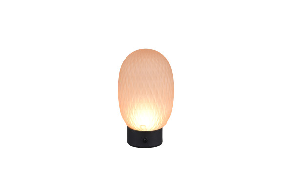 Tischleuchte LED FACETTE in bernstein aus Glas