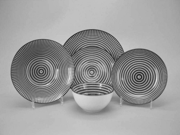 Dessertteller Black Circle (BHT 20x2,4x20 cm)