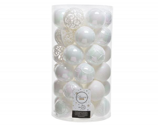 Weihnachtskugel-Set PLEX in weiß aus Kunststoff