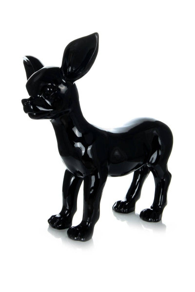 Skulptur CHIHUAHUA in schwarz aus Kunstharz