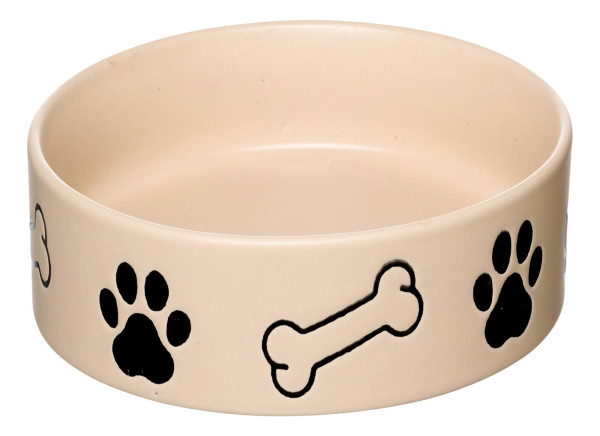 Napf MIKA DOG beige in beige aus Steingut