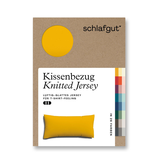 Kissenbezug Knitted Jersey in gelb aus Mischgewebe