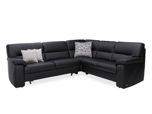 Polsterecke himolla 1112 in braun aus Leder
