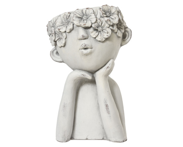 Übertopf HEAD in weiß aus Kunststoff