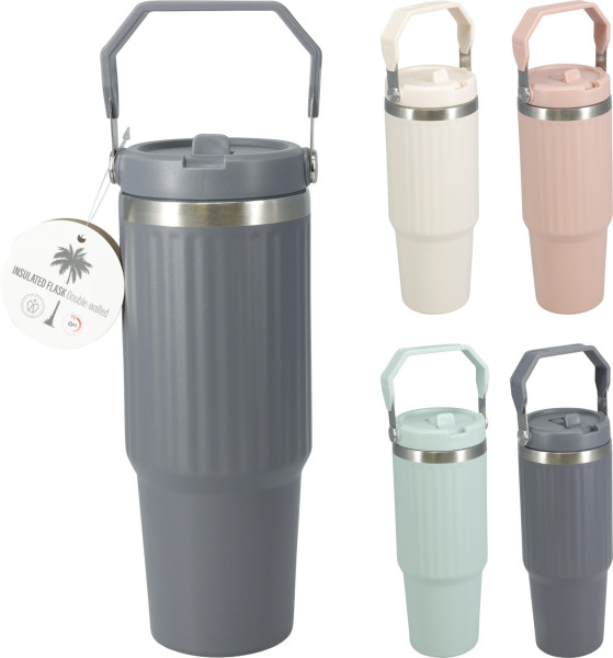 Thermobecher FLIP HANDLE in mehrfarbig aus Edelstahl