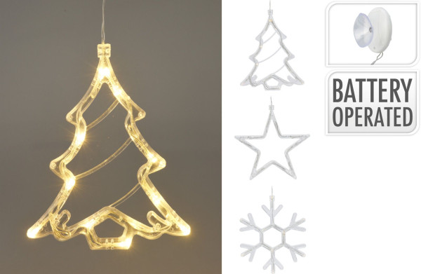 Christbaumschmuck Hänger Fensterbeleuchtung LED in weiß aus Polypropylen