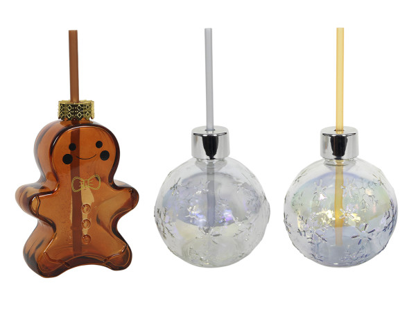 Trinkglas X-MAS in transparent aus Glas