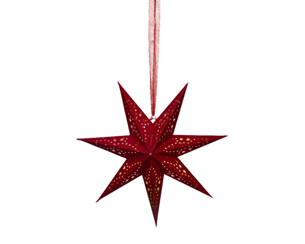 Dekoobjekt LED STERN rot in rot aus Papier
