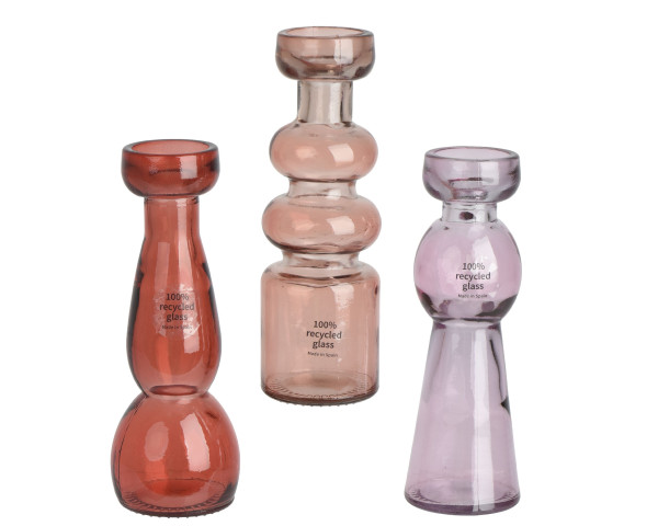 Kerzenhalter in mehrfarbig aus Glas