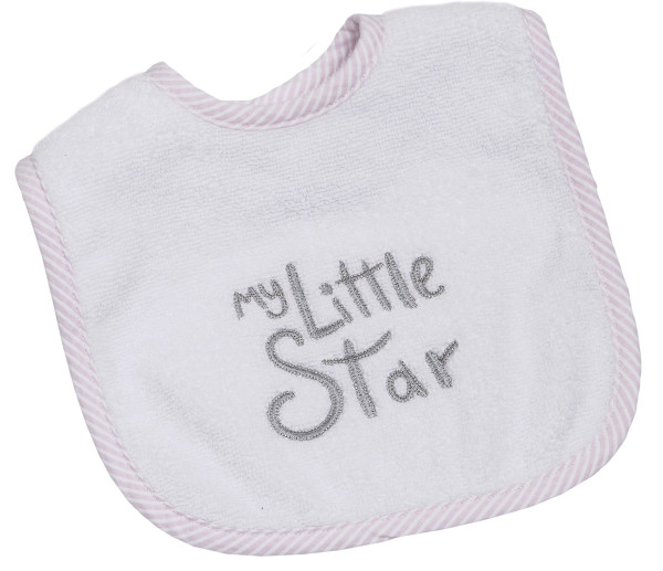 Klettlätzchen MY LITTLE STAR in rosa aus Stoff