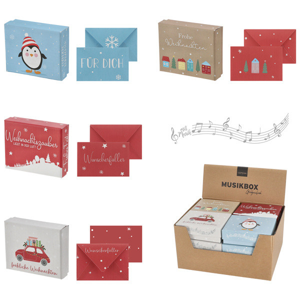 Geschenkbox MUSIKBOX X-MAS in mehrfarbig aus Pappe