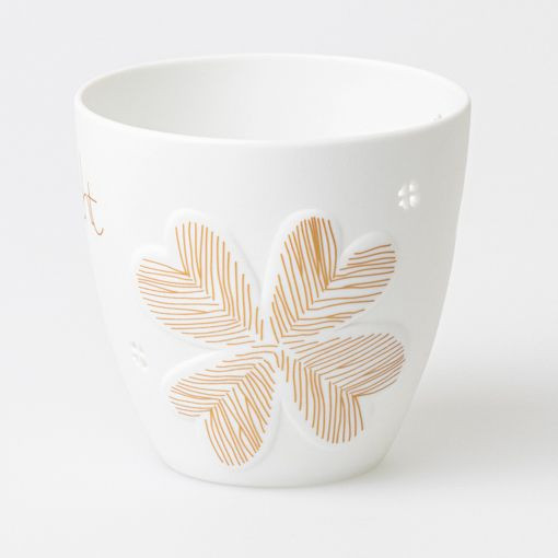 Teelichthalter GLÜCKSLICHT in weiß aus Porzellan