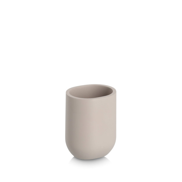 Zahnputzbecher JÖRDIS in Greige aus Polyresin
