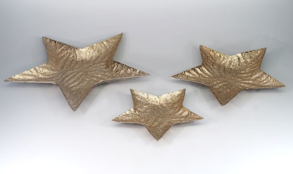 Sternteller CRUSHED in goldfarben aus Aluminium