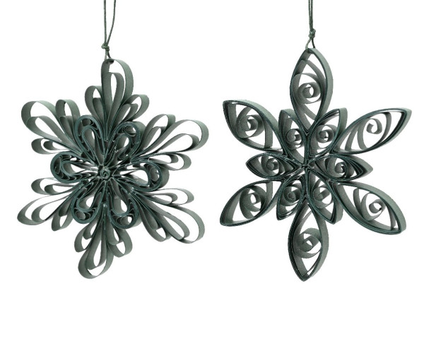 Christbaumschmuck Hänger Blume in grün aus Papier