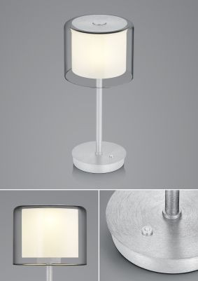 Tischleuchte elements KLARA in silberfarben aus Metall