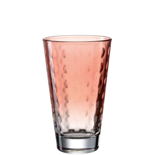 Longdrinkbecher LEONARDO OPTIC in koralle aus Glas