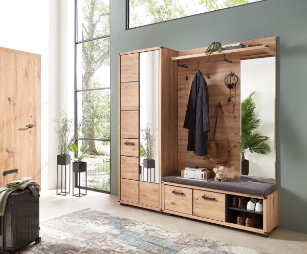 Garderobe HARPER ILEBO in Artisaneiche aus Dekor