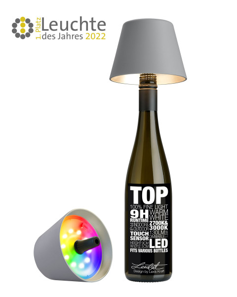 Tischleuchte TOP in grau aus Kunststoff