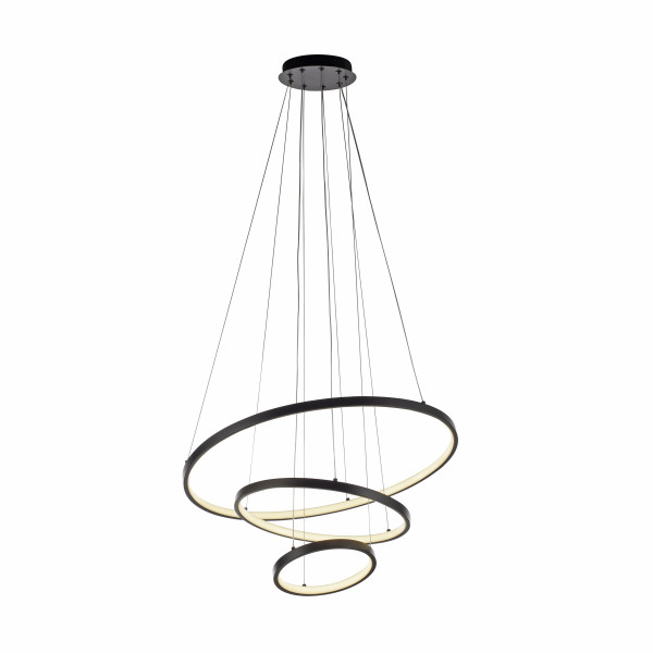 Pendelleuchte CERCHI LED in schwarz aus Aluminium