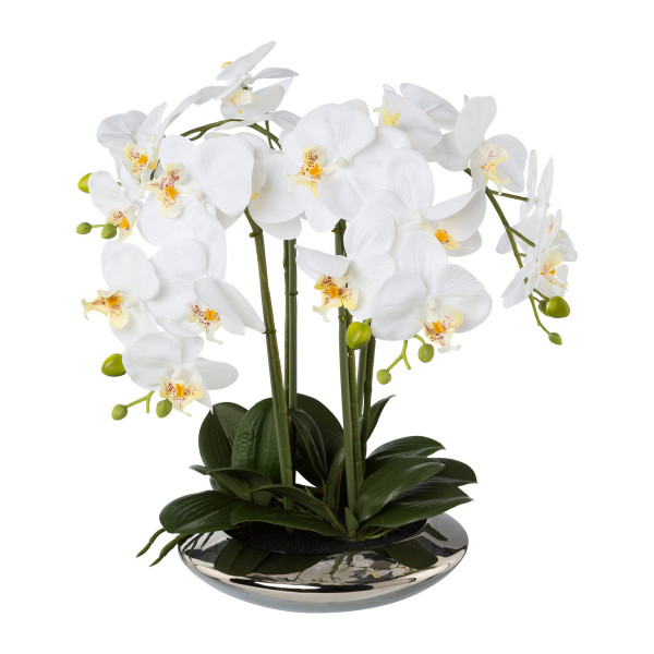 Kunstblume Orchidee in weiß aus Keramik